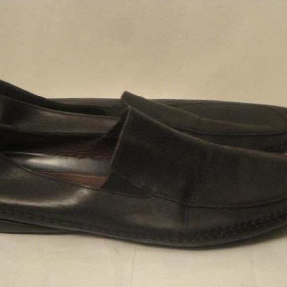 Bruno Magli Black Leather Mens Loafers Driving Flats size 10B? Italy main image 4